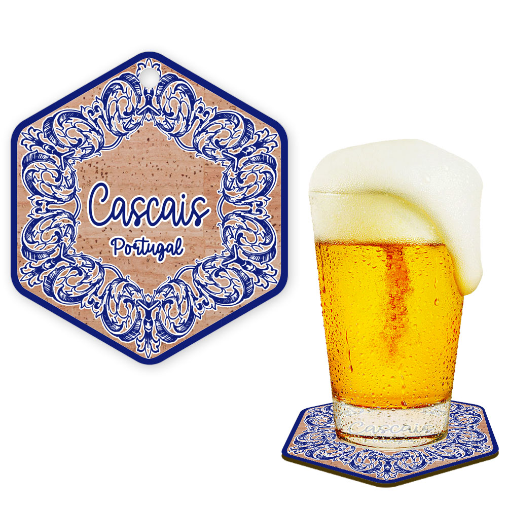 Hexagonal cork coaster