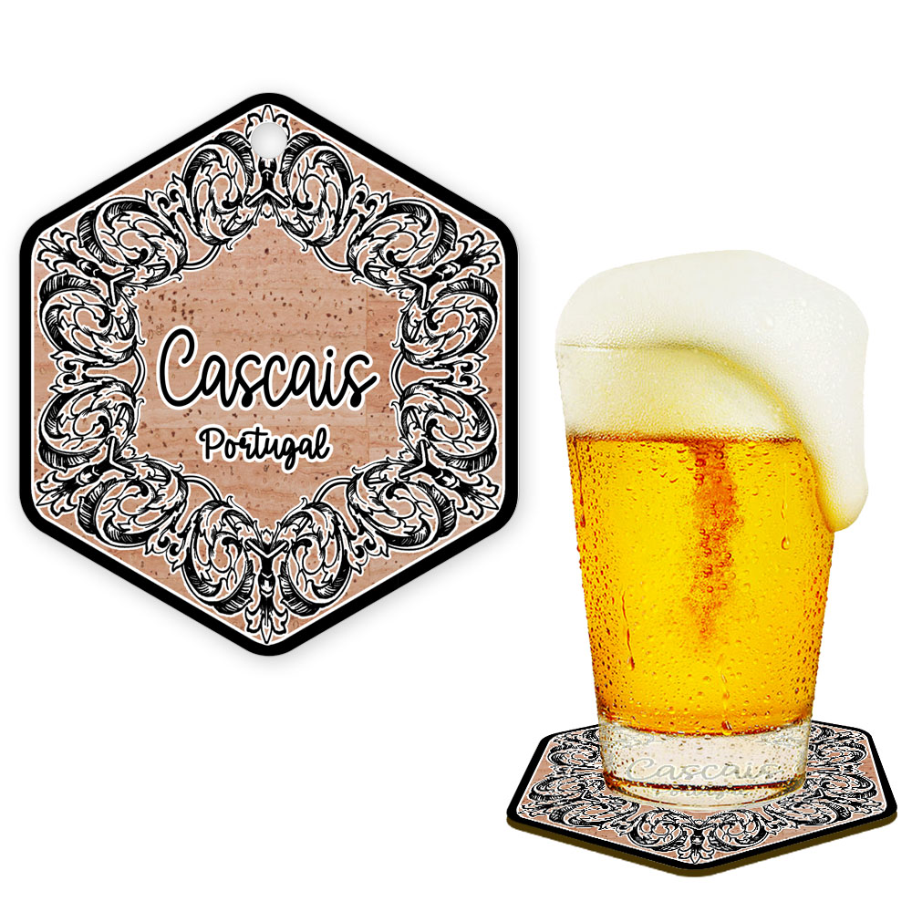 Hexagonal cork coaster
