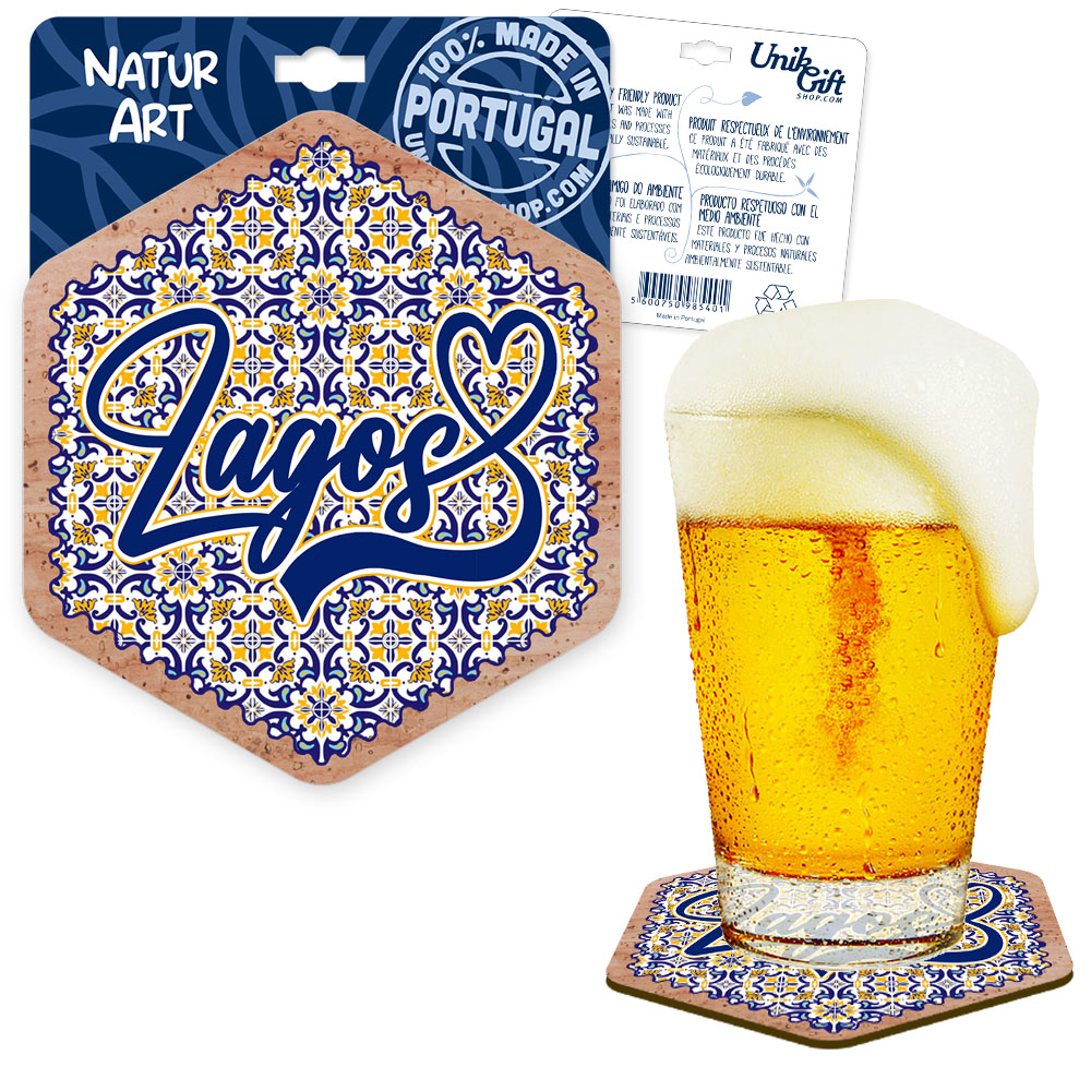 Hexagonal cork coaster