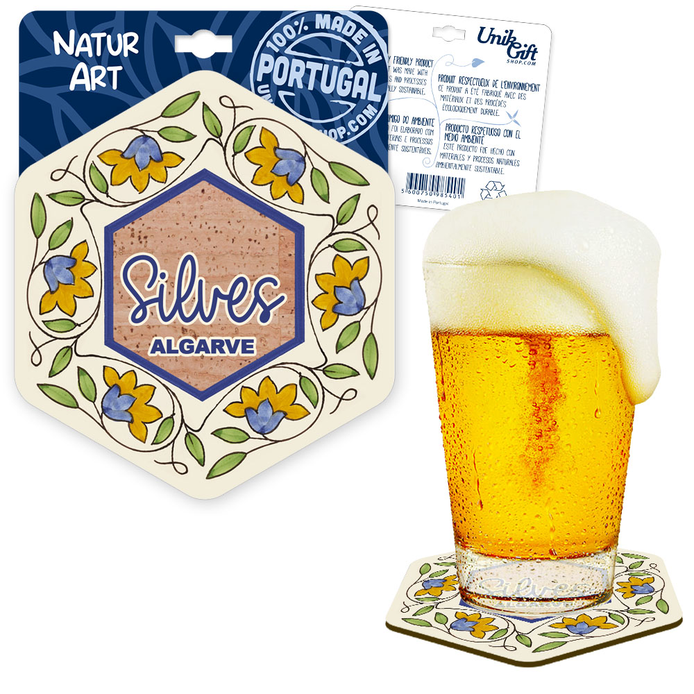 Hexagonal cork coaster