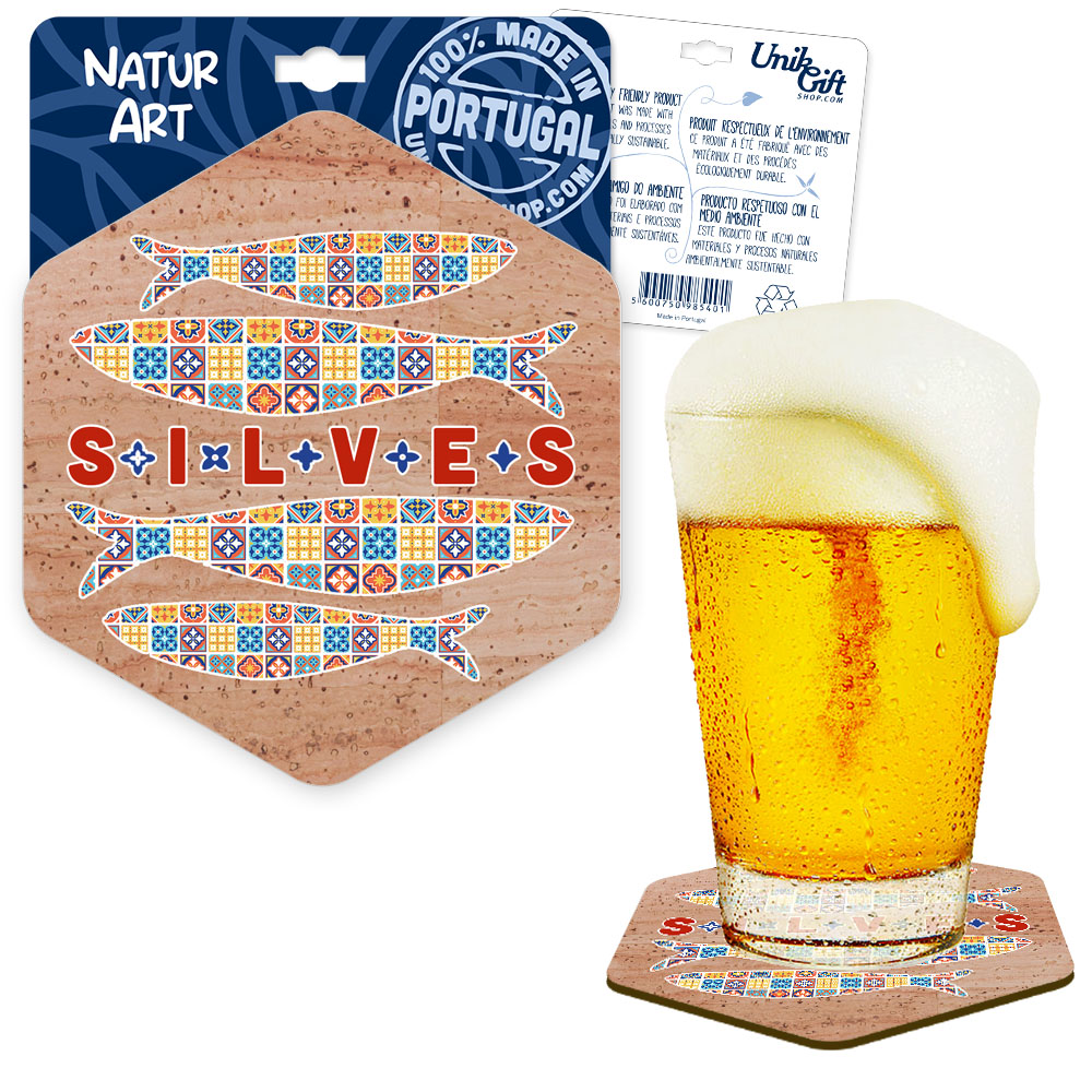 Hexagonal cork coaster