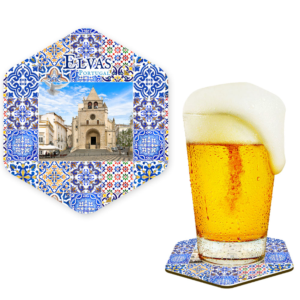 Hexagonal cork coaster