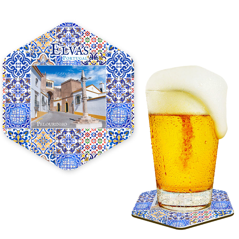 Hexagonal cork coaster