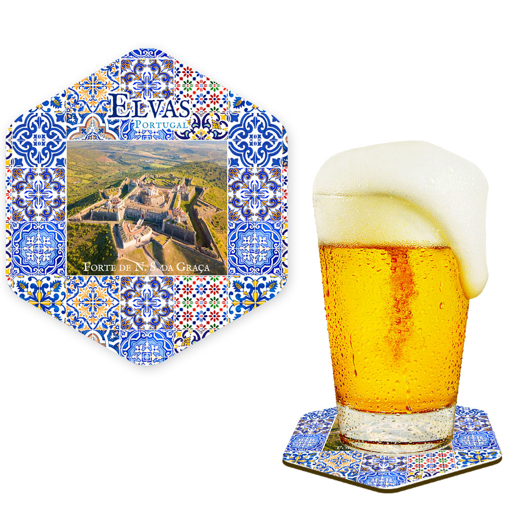 Hexagonal cork coaster