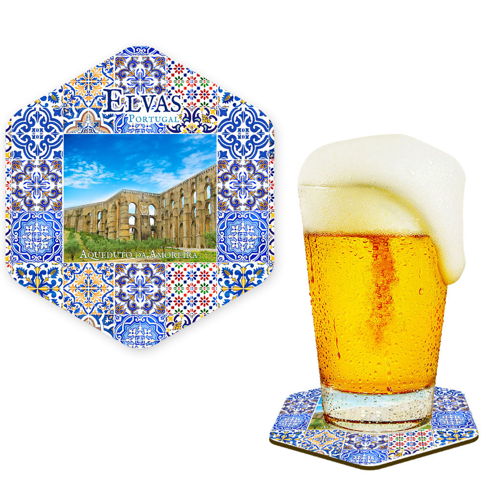 Hexagonal cork coaster