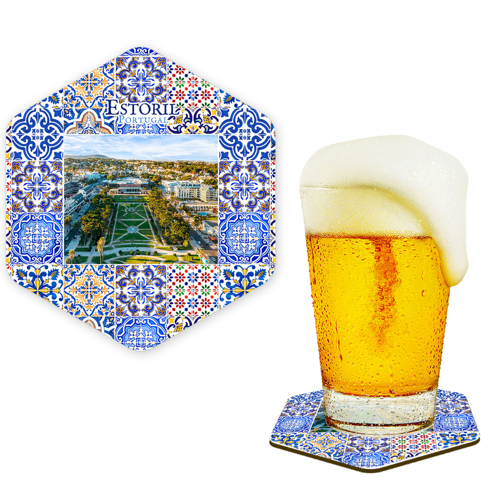 Hexagonal cork coaster