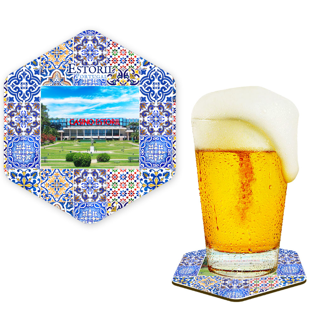 Hexagonal cork coaster