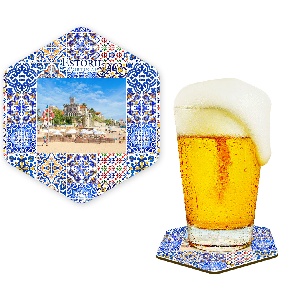 Hexagonal cork coaster