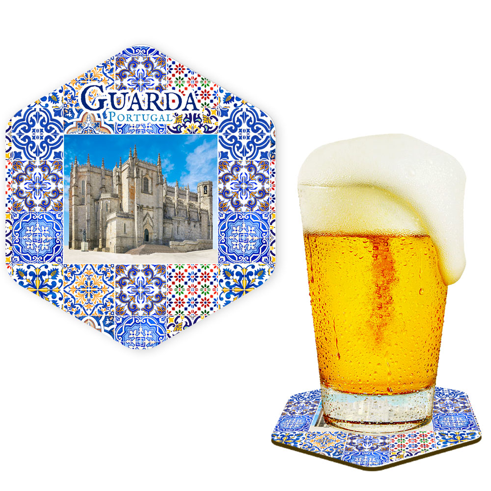 Hexagonal cork coaster