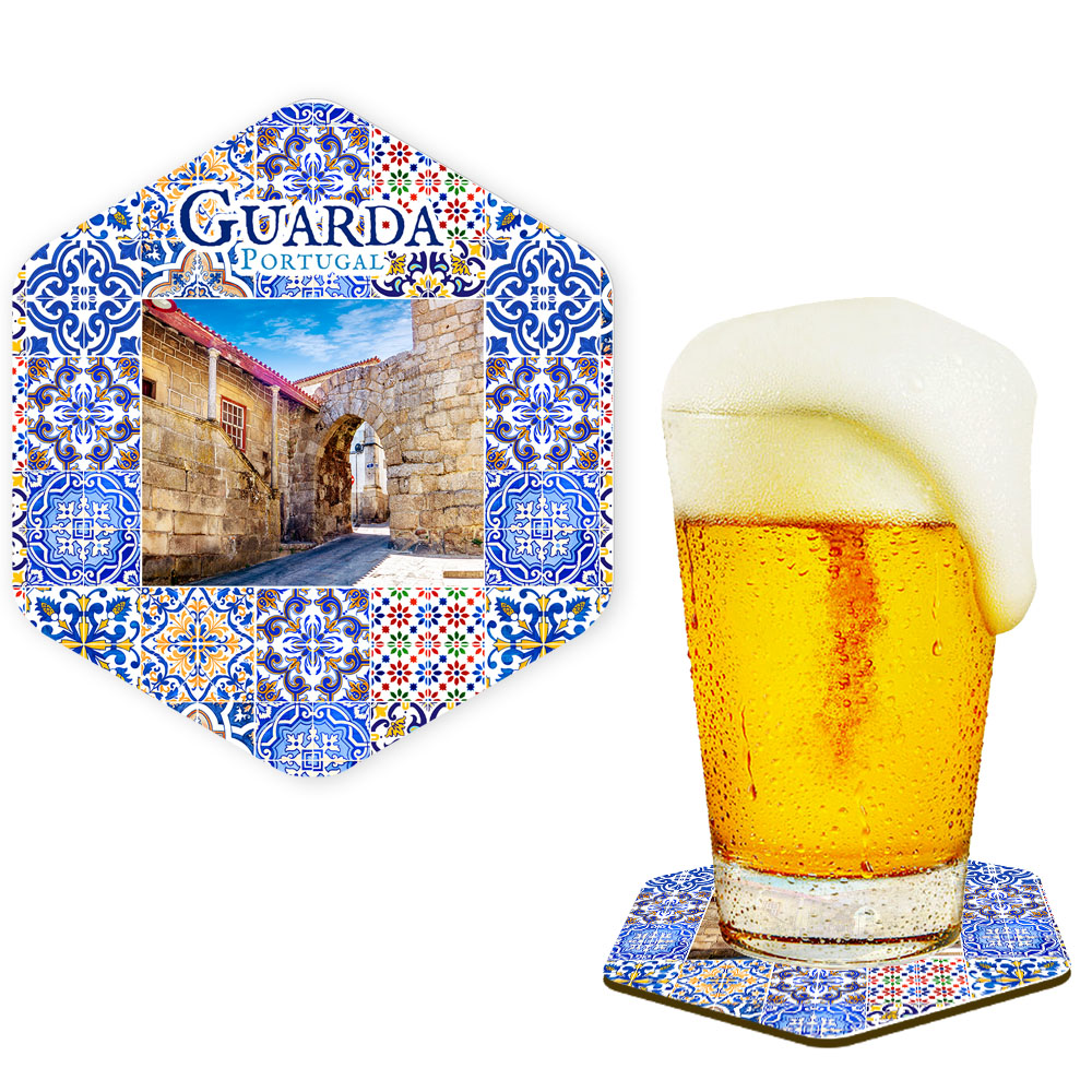 Hexagonal cork coaster