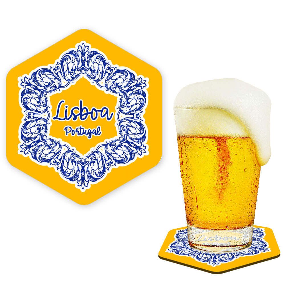 Hexagonal cork coaster