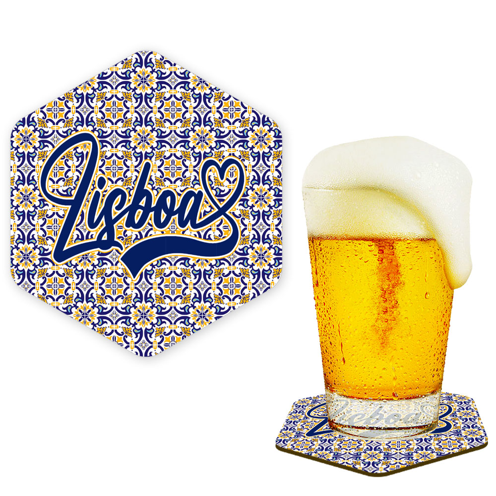 Hexagonal cork coaster