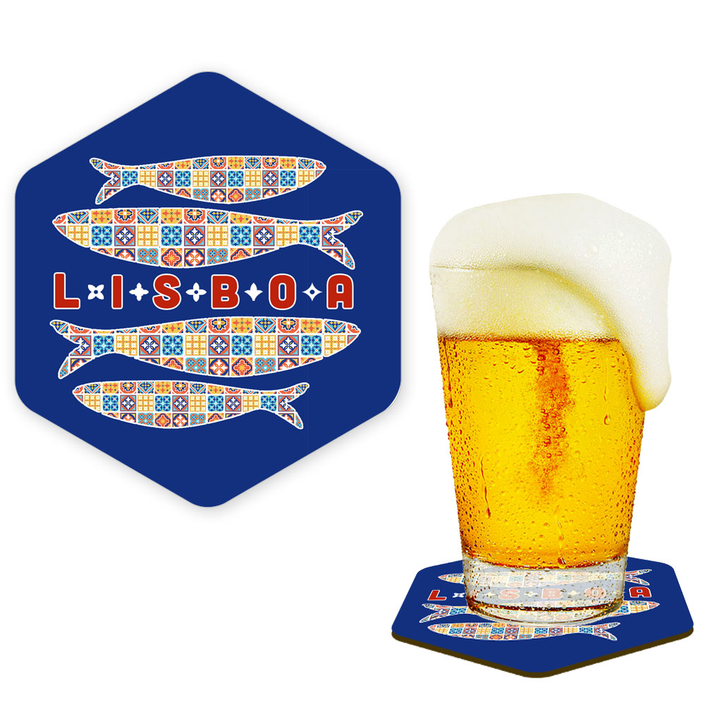 Hexagonal cork coaster