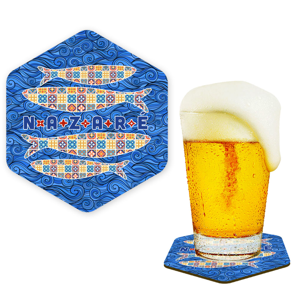 Hexagonal cork coaster