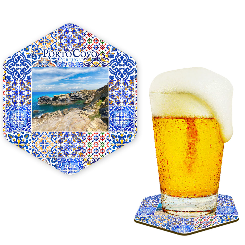 Hexagonal cork coaster