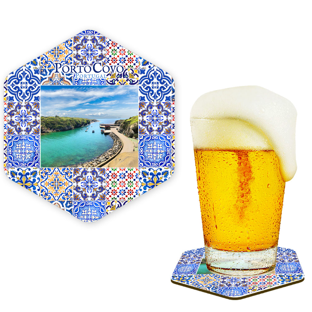 Hexagonal cork coaster