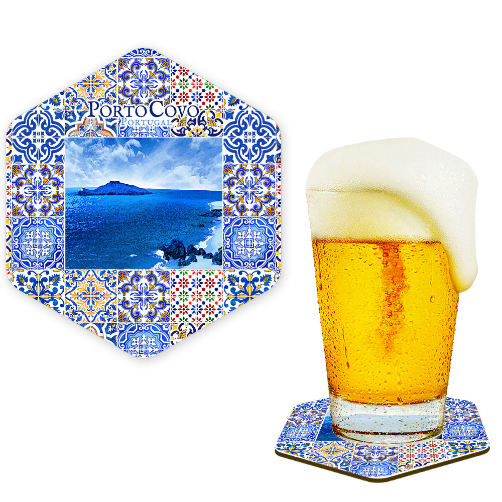 Hexagonal cork coaster