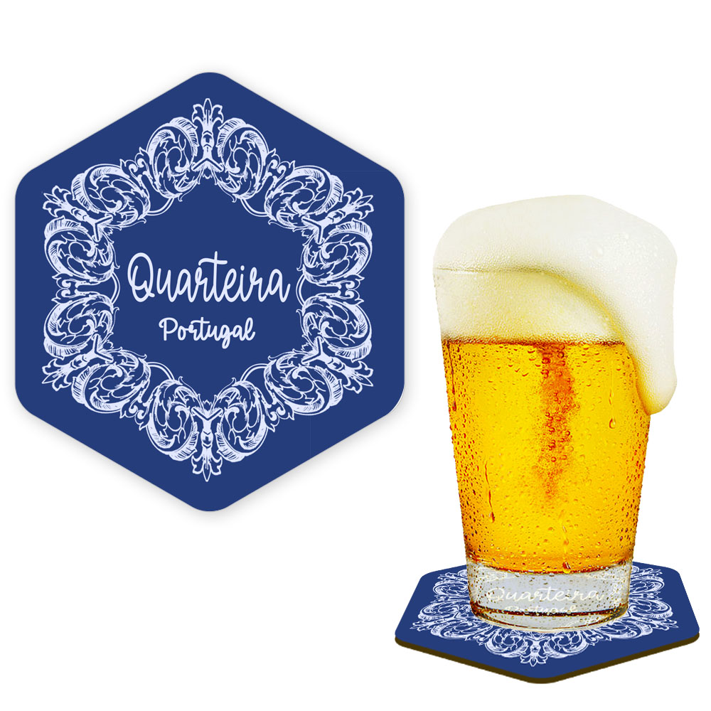 Hexagonal cork coaster