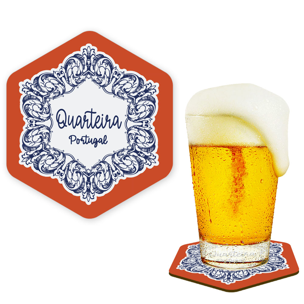 Hexagonal cork coaster