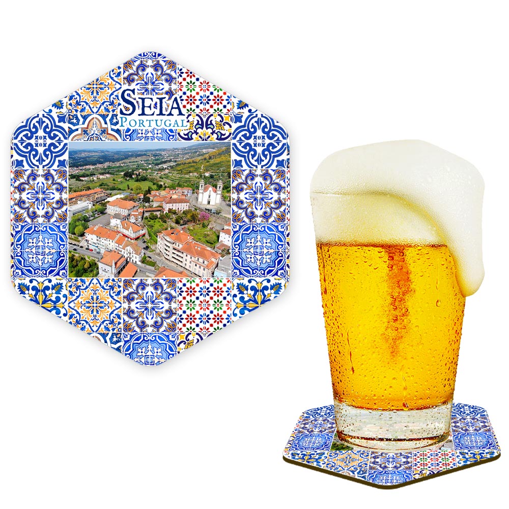 Hexagonal cork coaster