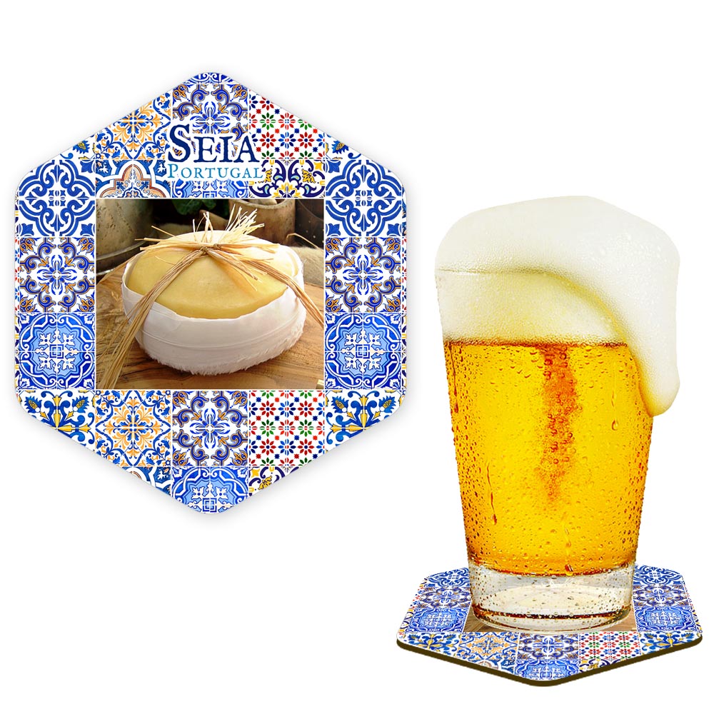 Hexagonal cork coaster