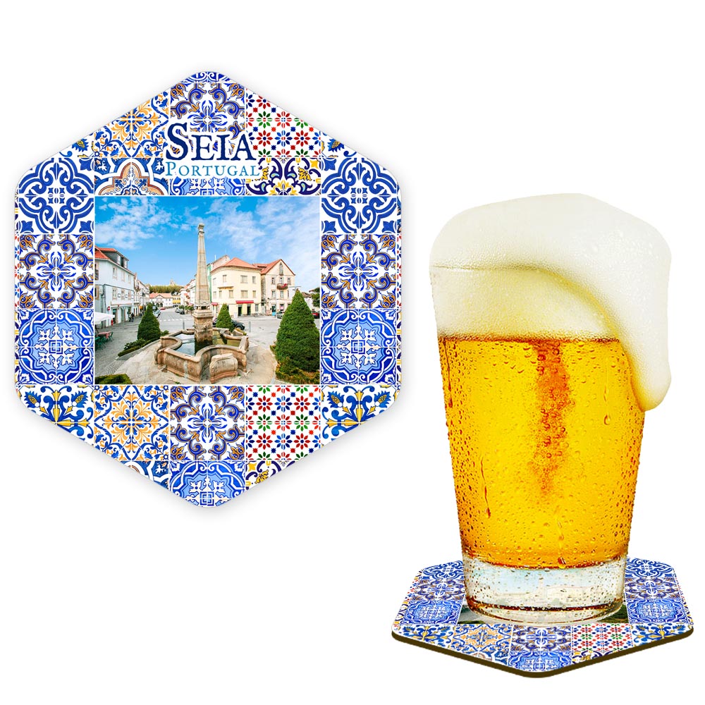 Hexagonal cork coaster