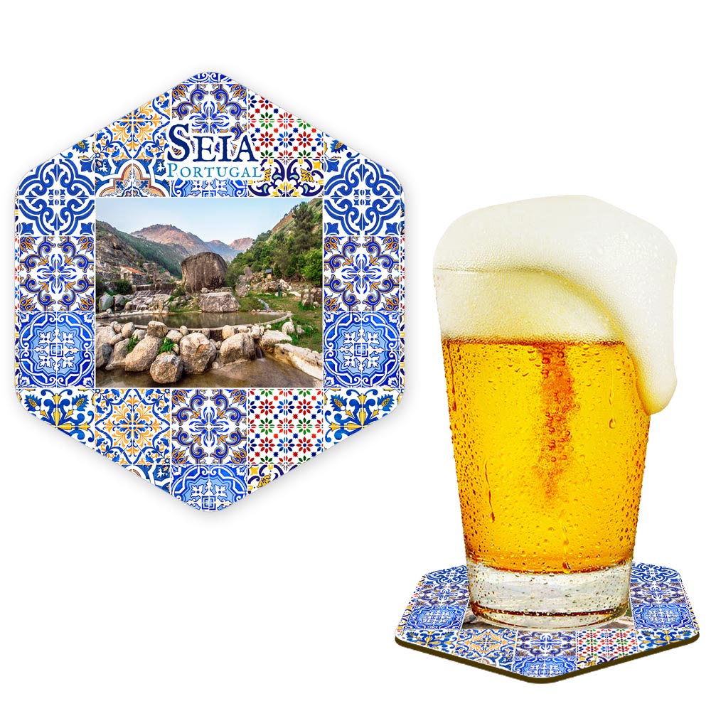 Hexagonal cork coaster