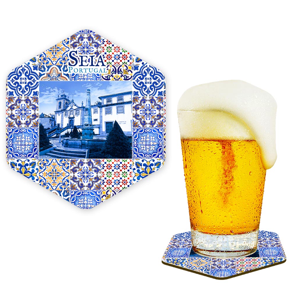 Hexagonal cork coaster