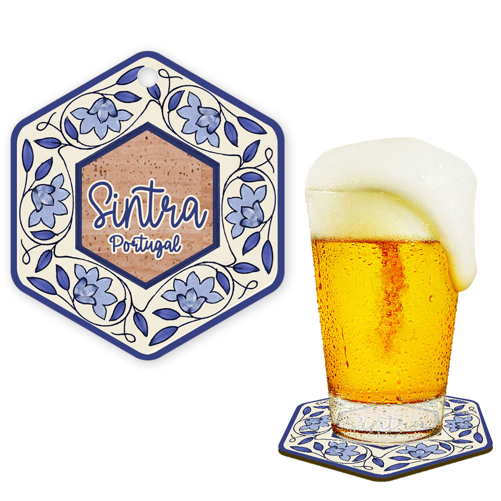 Hexagonal cork coaster