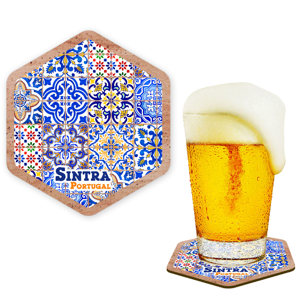 Hexagonal cork coaster