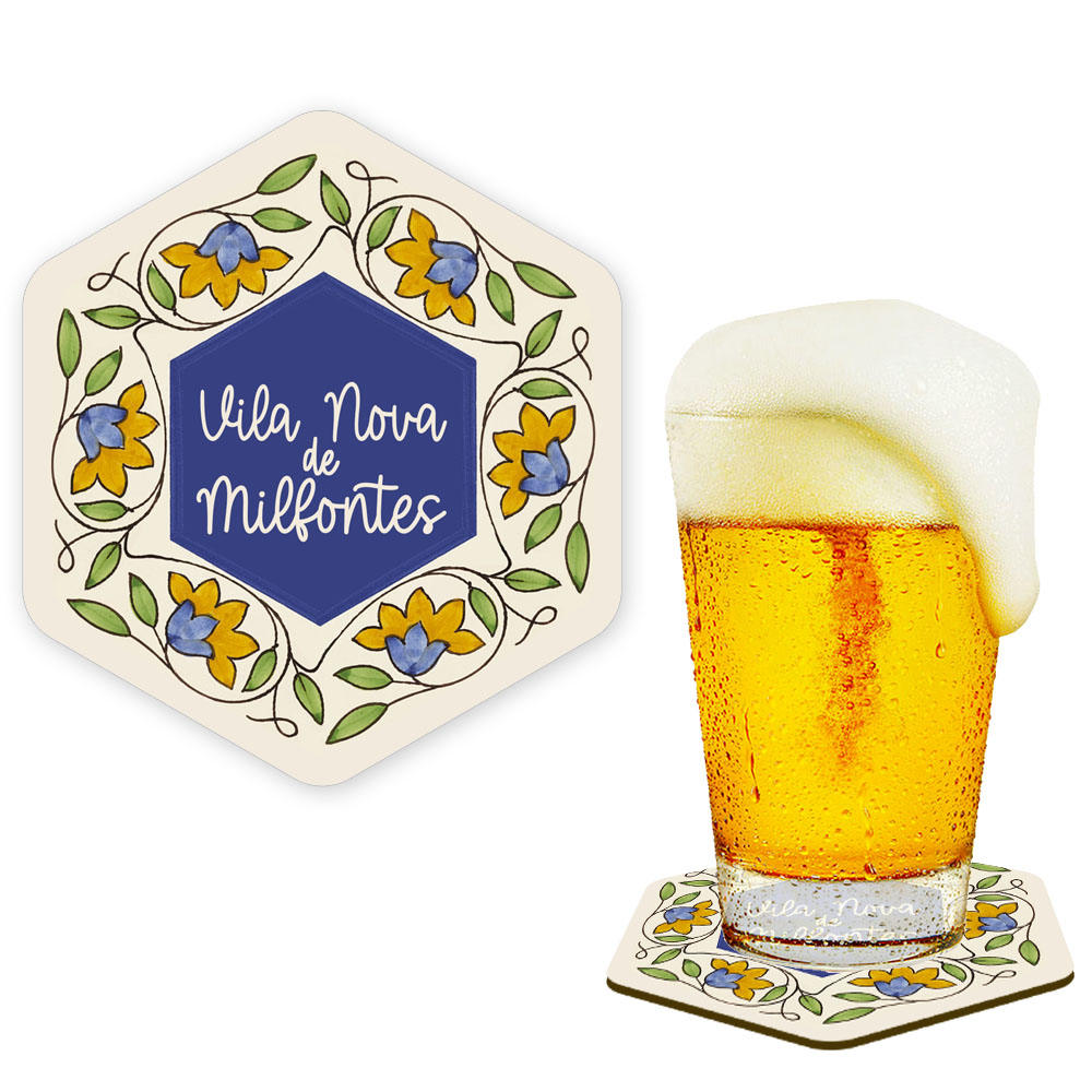 Hexagonal cork coaster