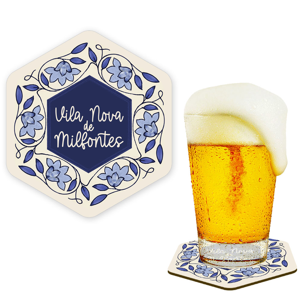 Hexagonal cork coaster