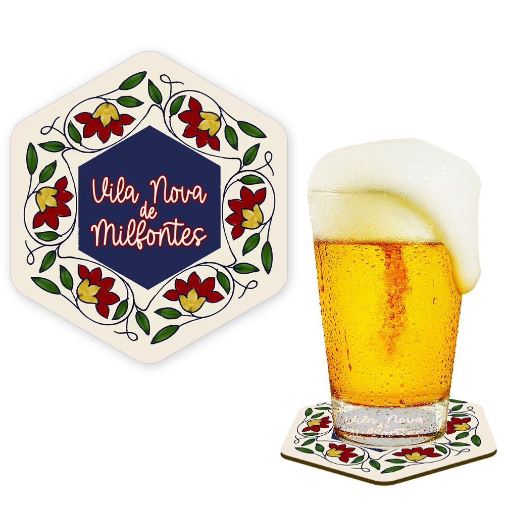 Hexagonal cork coaster