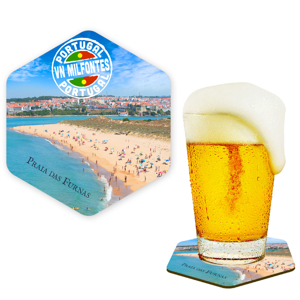 Hexagonal cork coaster