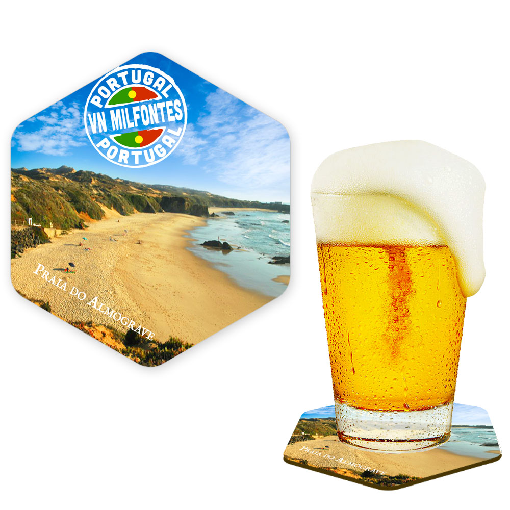 Hexagonal cork coaster