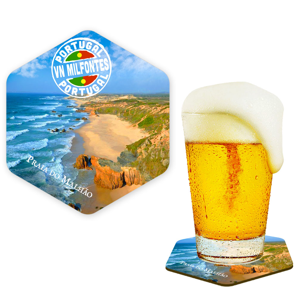 Hexagonal cork coaster