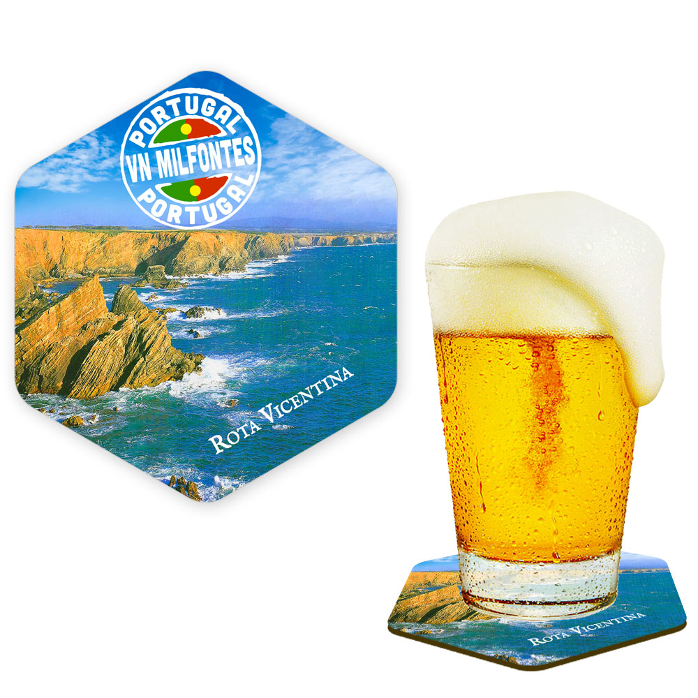 Hexagonal cork coaster