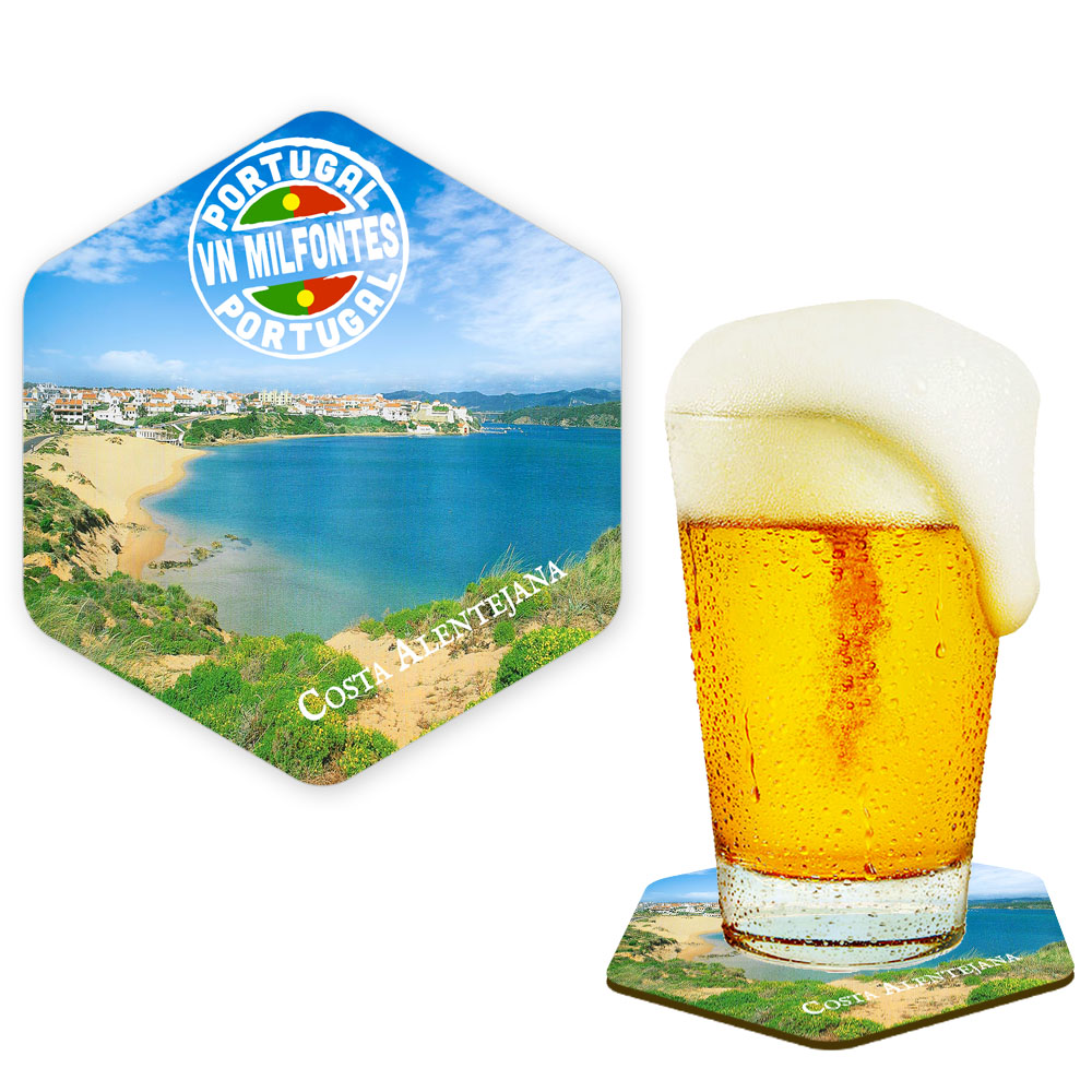 Hexagonal cork coaster