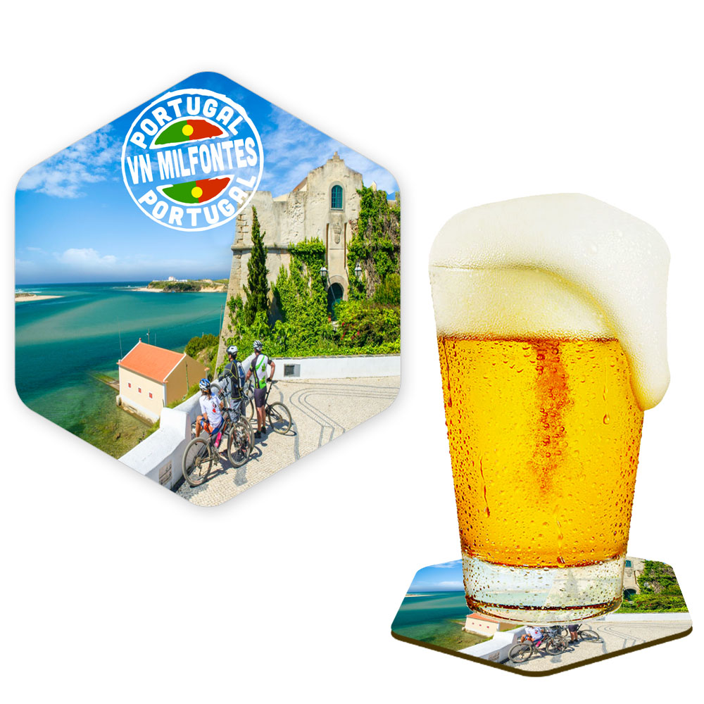 Hexagonal cork coaster