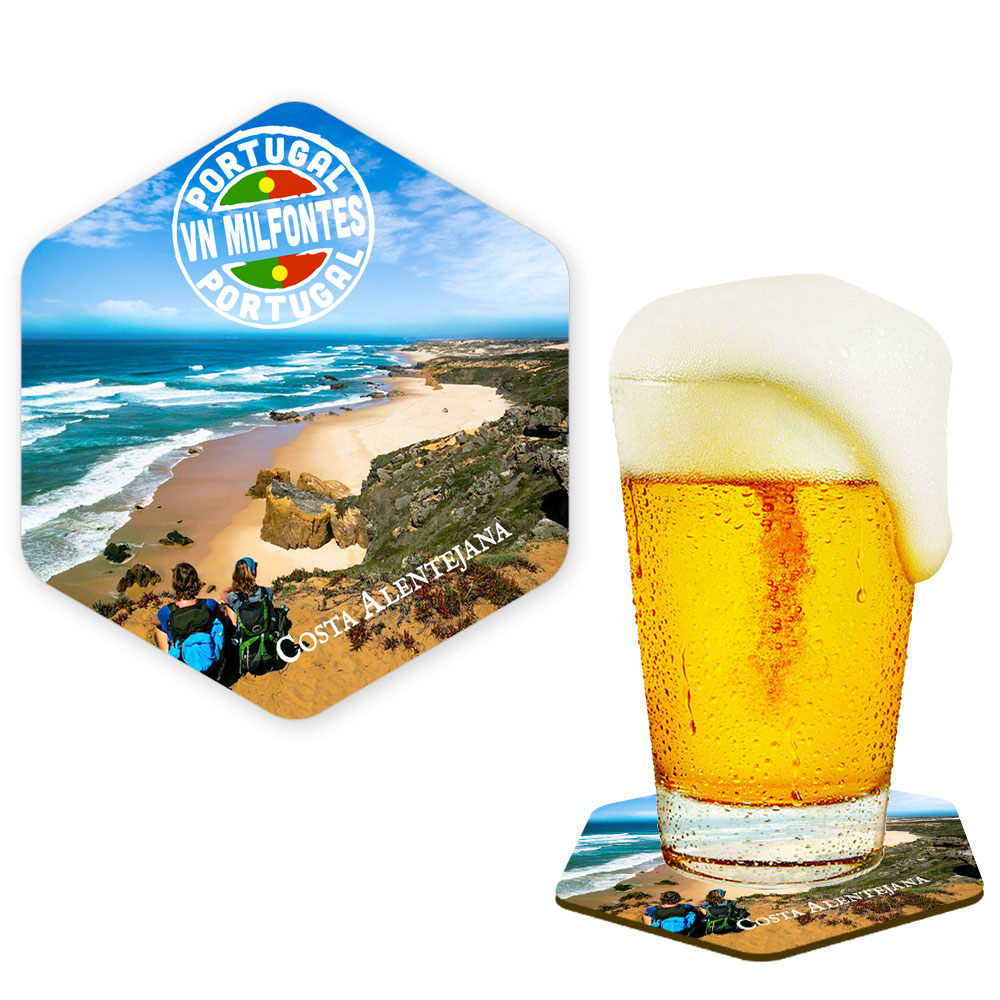 Hexagonal cork coaster