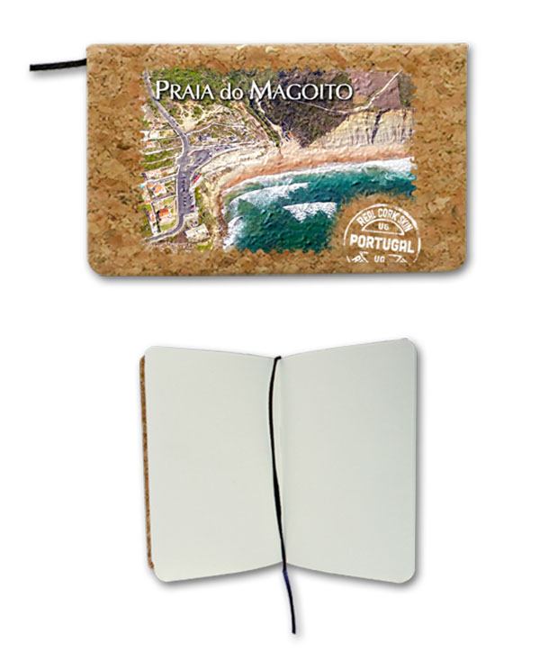 Notepads in cork 9x14cm, 80 sheets