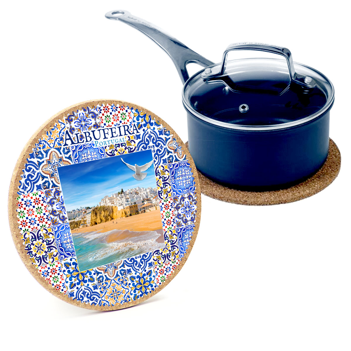 Round cork bases 195mmx10mm