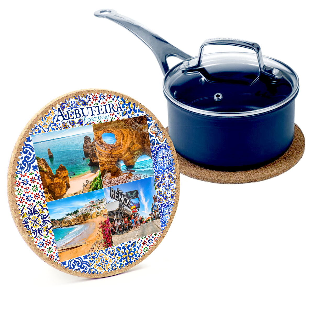 Round cork bases 195mmx10mm