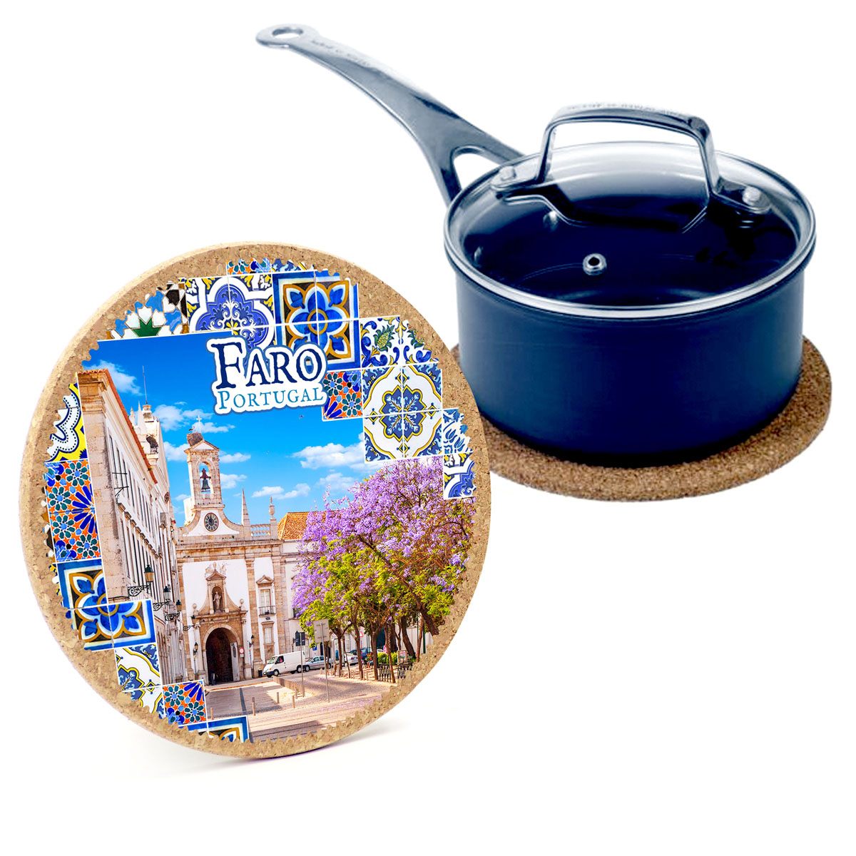 Round cork bases 195mmx10mm