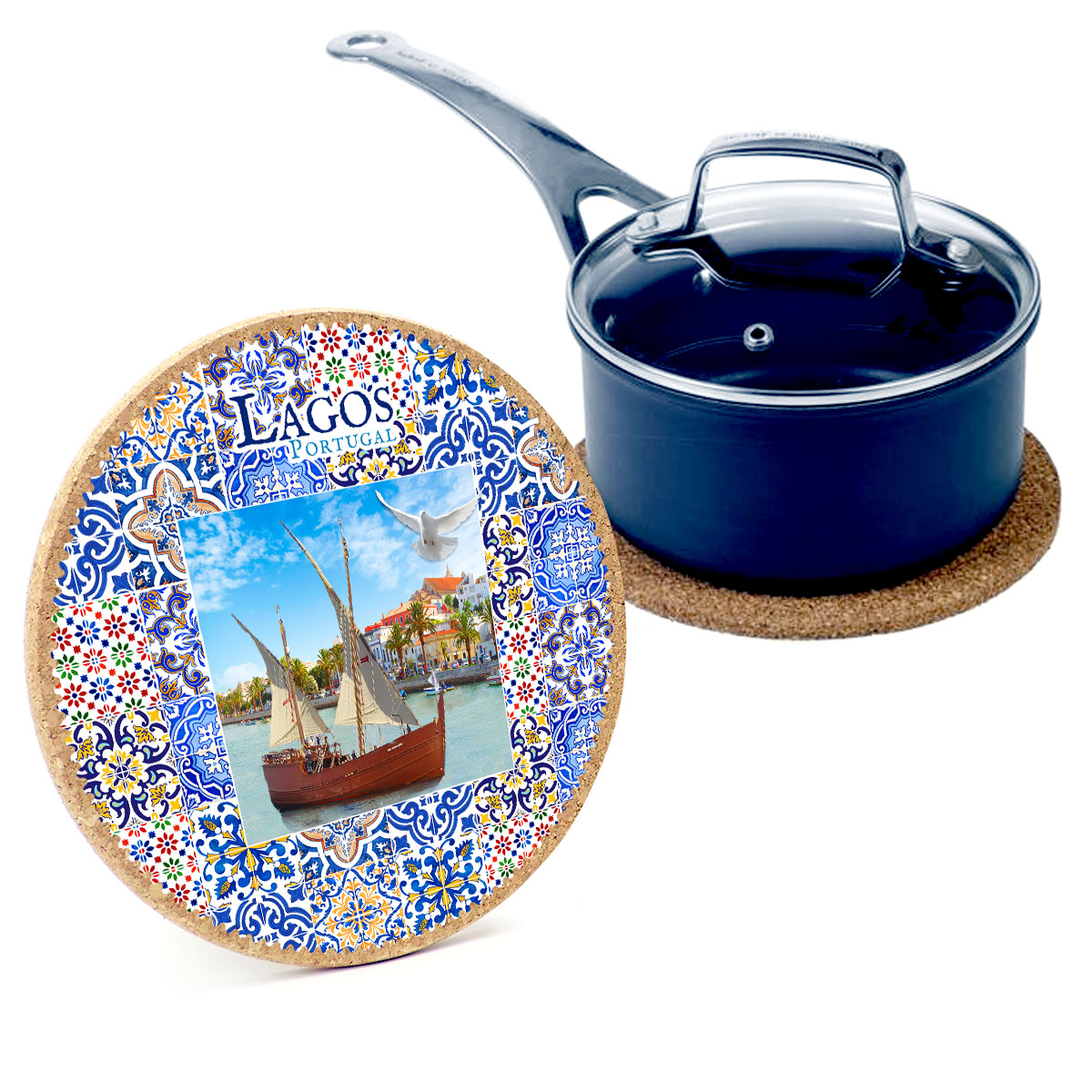 Round cork bases 195mmx10mm