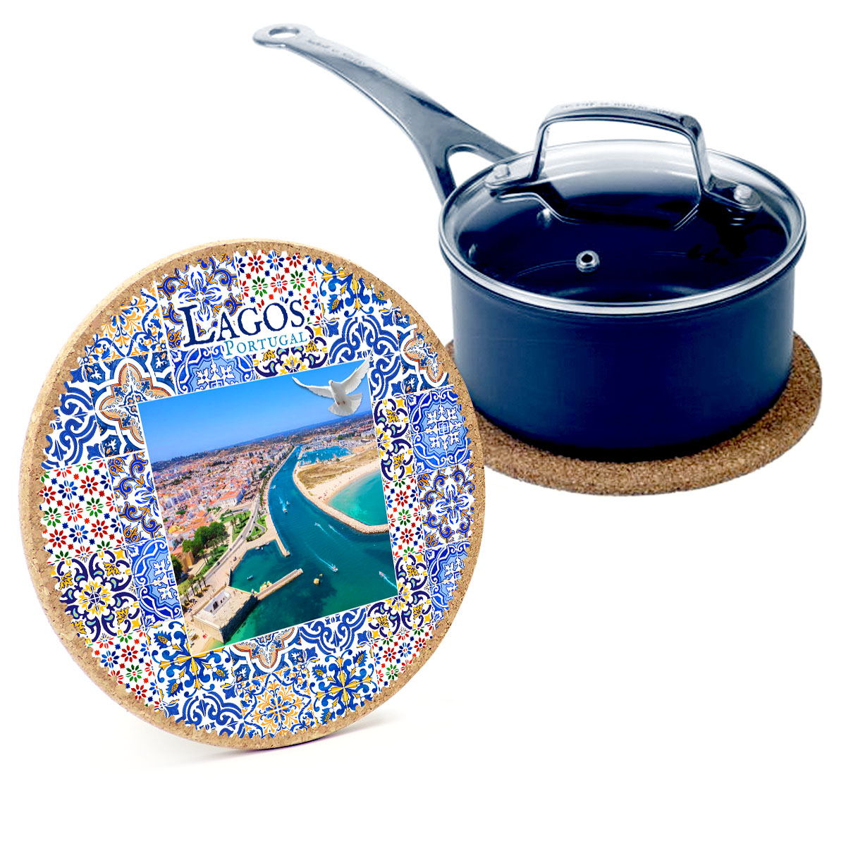 Round cork bases 195mmx10mm