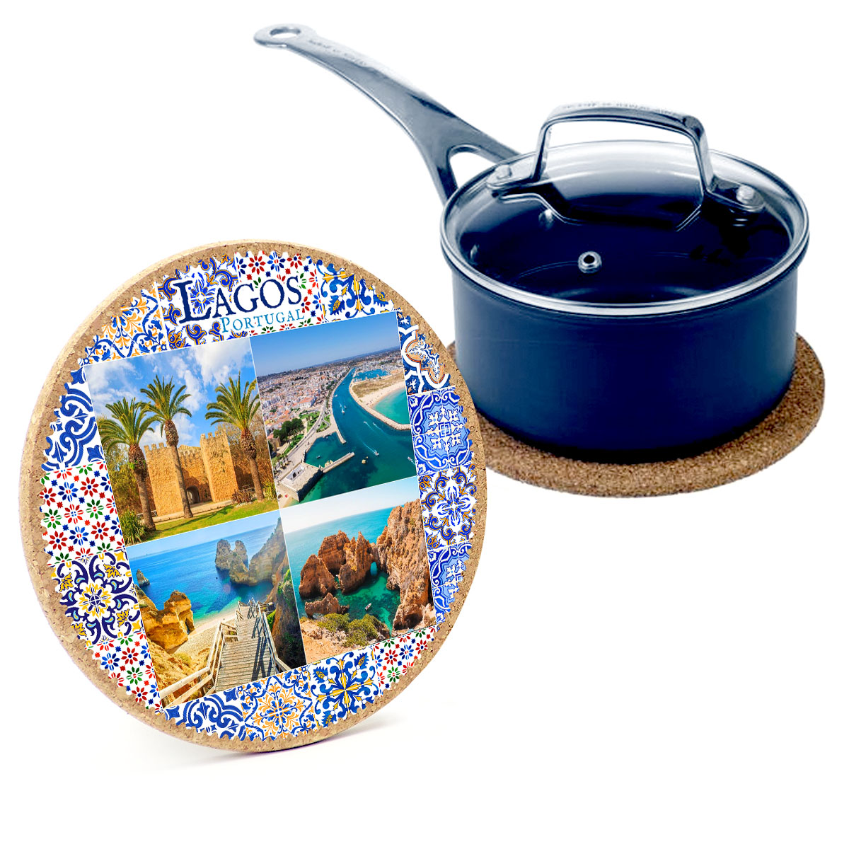 Round cork bases 195mmx10mm