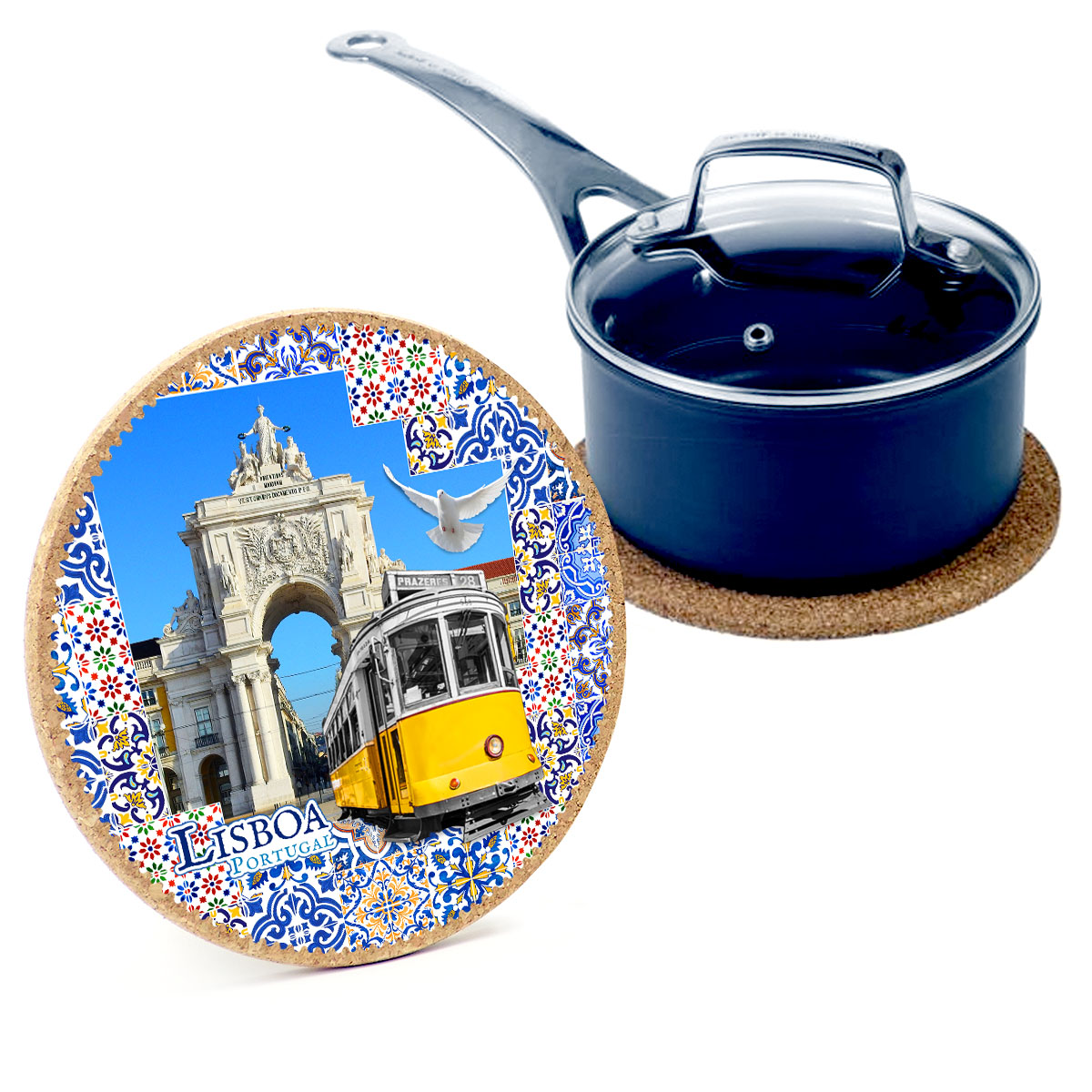 19cm cork round base