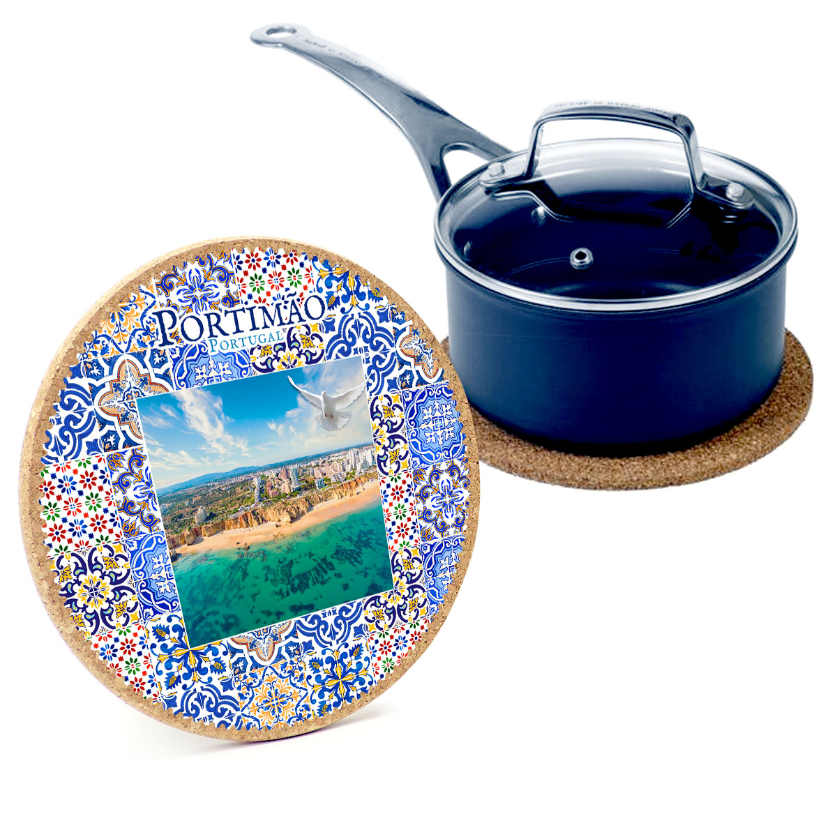 Round cork bases 195mmx10mm