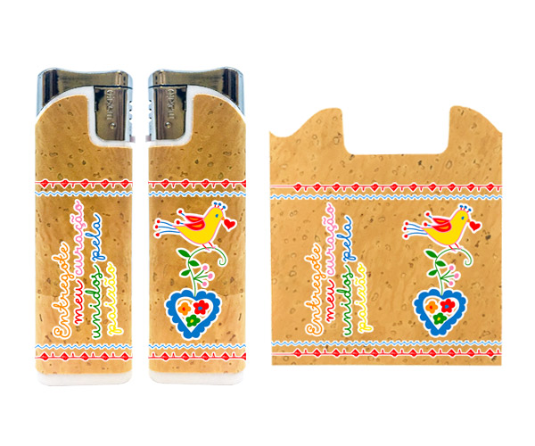 Rechargeable lighters with cork application